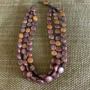 Brand- Silpada necklace Color Iridescent copper pearls  Length aprox 8 1/4 in.